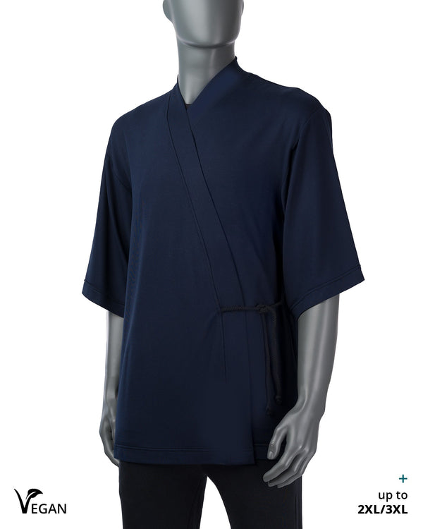 Gender Neutral Night Blue Closed Kimono Cardigan ST - Atelier Odenoir  - Geschlechtsneutrale Kleidung Handmade in Berlin - Gender Neutral Clothing Handmade in Berlin