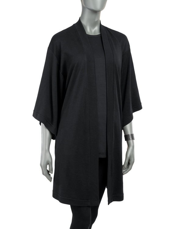 Gender Neutral Black Kimono ECOVERO